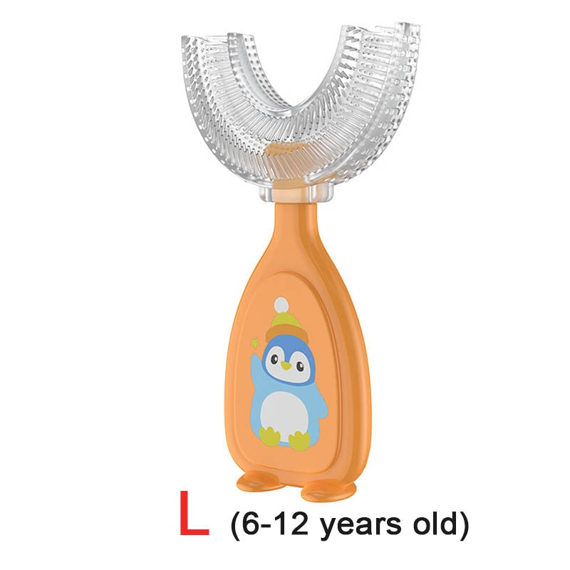 toothbrush children and baby teeth oral care cleaning brush soft Silicone teethers toothbrush 2-12Y-children tooth brush-orange L-All10dollars.com