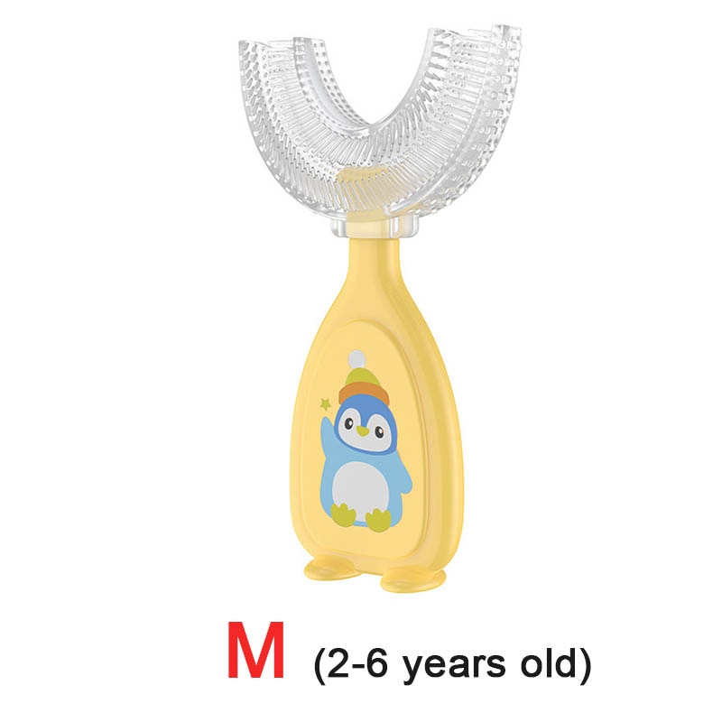 toothbrush children and baby teeth oral care cleaning brush soft Silicone teethers toothbrush 2-12Y-children tooth brush-yellow M-All10dollars.com