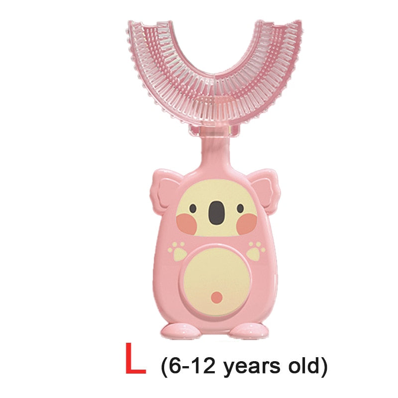 toothbrush children and baby teeth oral care cleaning brush soft Silicone teethers toothbrush 2-12Y-children tooth brush-koala pink L-All10dollars.com