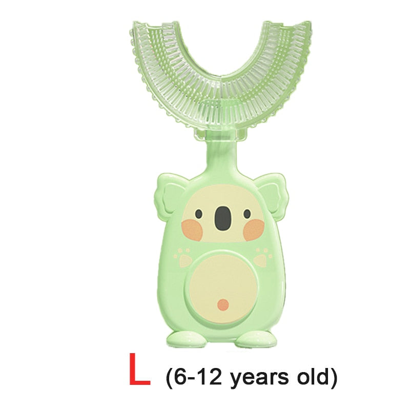 toothbrush children and baby teeth oral care cleaning brush soft Silicone teethers toothbrush 2-12Y-children tooth brush-koala green L-All10dollars.com