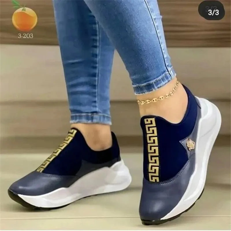 Dorinda Breathable Women Non-Slip Sneakers Outdoor Soft Comfortable Vulcanized Shoes-women shoes-Blue-36-All10dollars.com