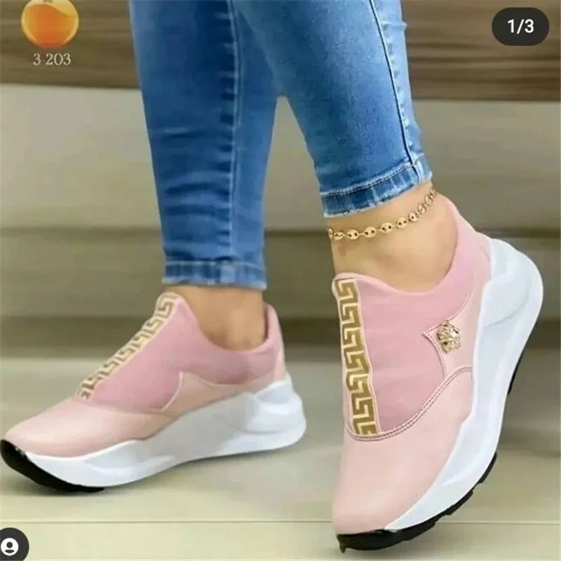 Dorinda Breathable Women Non-Slip Sneakers Outdoor Soft Comfortable Vulcanized Shoes-women shoes-Pink-36-All10dollars.com