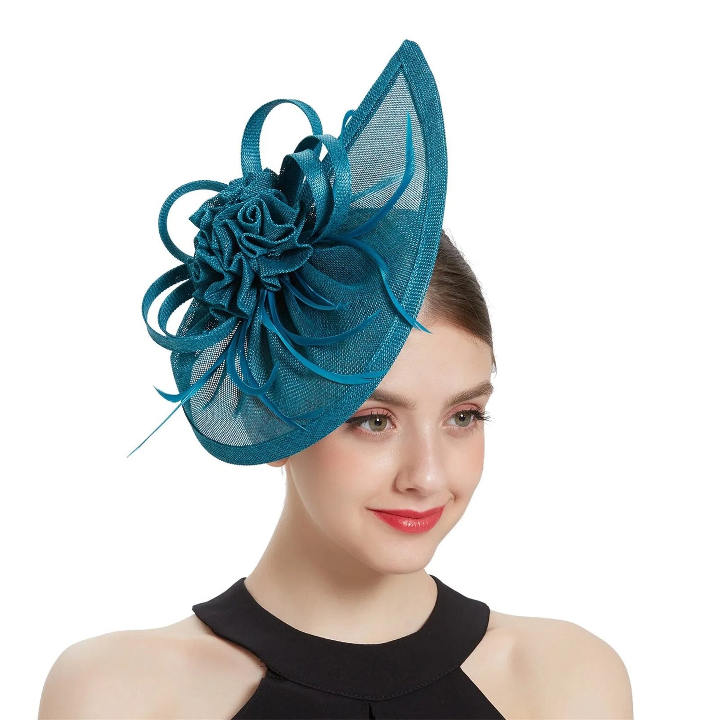Londonisy Women Fascinator Headwear Wedding Party Hair Accessories-fascinator-Lake Blue-All10dollars.com