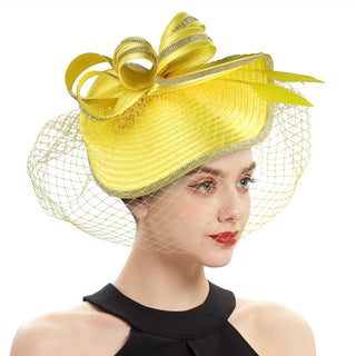 Women Derby Hats Veil Headband Tea Party Fascinator Kentucky Church Hats-wedding hat-All10dollars.com