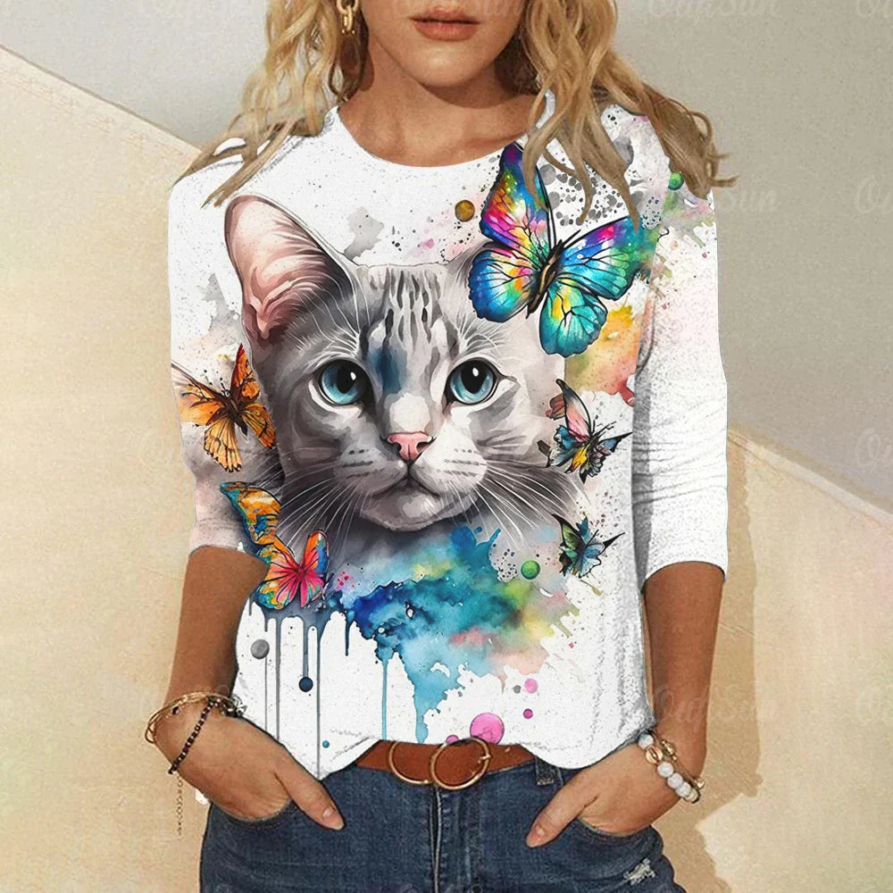 3D T-shirt Cat Puppy Fashion Animal Cute Pet Print-D01-HQ10913-S-All10dollars.com