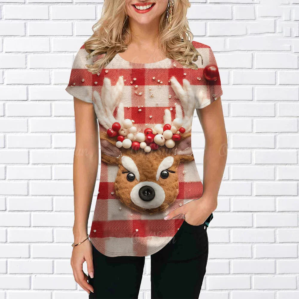 2023 Holiday Women T-Shirt Christmas Fashion Girls Casual 3d Print-A01-SM17905-S-All10dollars.com