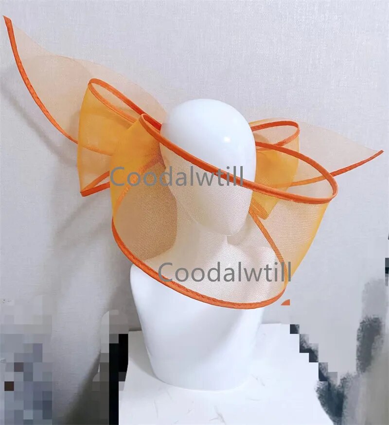 Londonisy Fascinator Wedding Pillbox Hat Women Party Fashion Headwear-fascinator-Orange-All10dollars.com