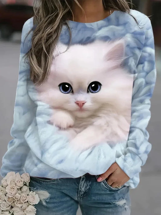 Women's T Shirt Cute Cat 3d Print T-shirt Women-All10dollars.com