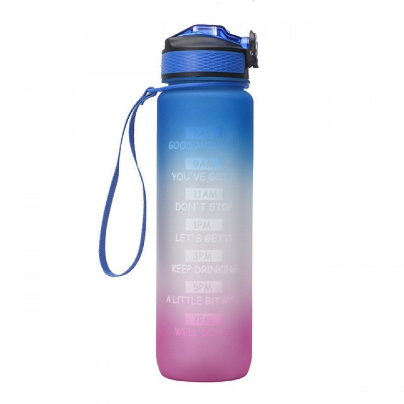 1 Liter Water Bottle Motivational Sport Drinking Outdoor Travel Gym Fitness Jugs-water bottle-1000ml Blue-All10dollars.com