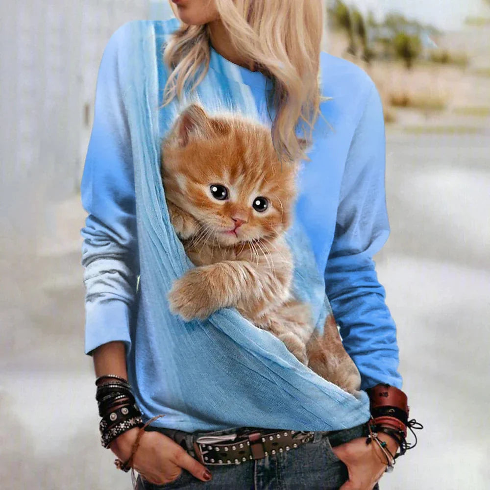 3D T-shirt Cat ai Fashion Animal Cute Pet Print-D01-ZH10148-S-All10dollars.com