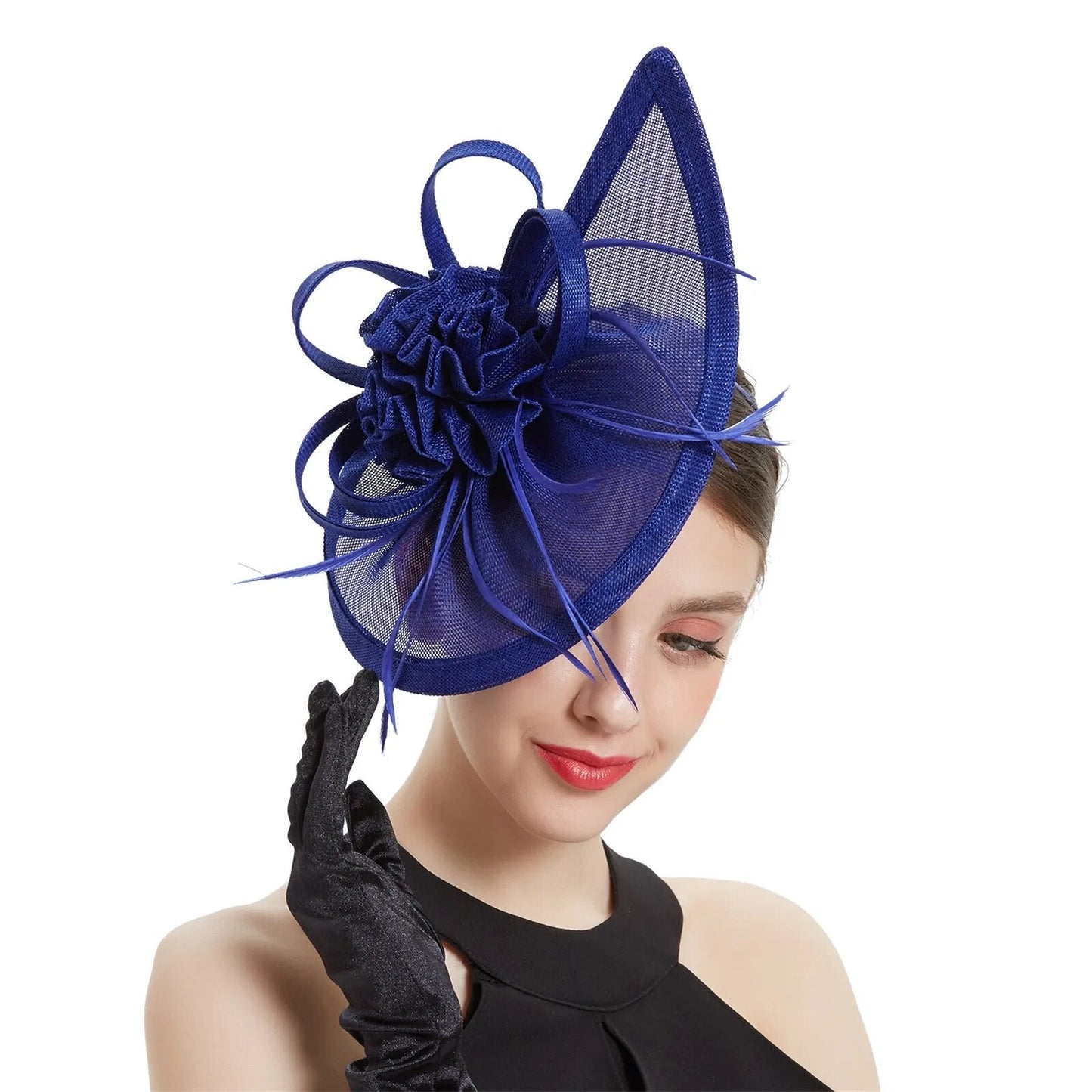 Londonisy Women Fascinator Headwear Wedding Party Hair Accessories-fascinator-royal blue-All10dollars.com