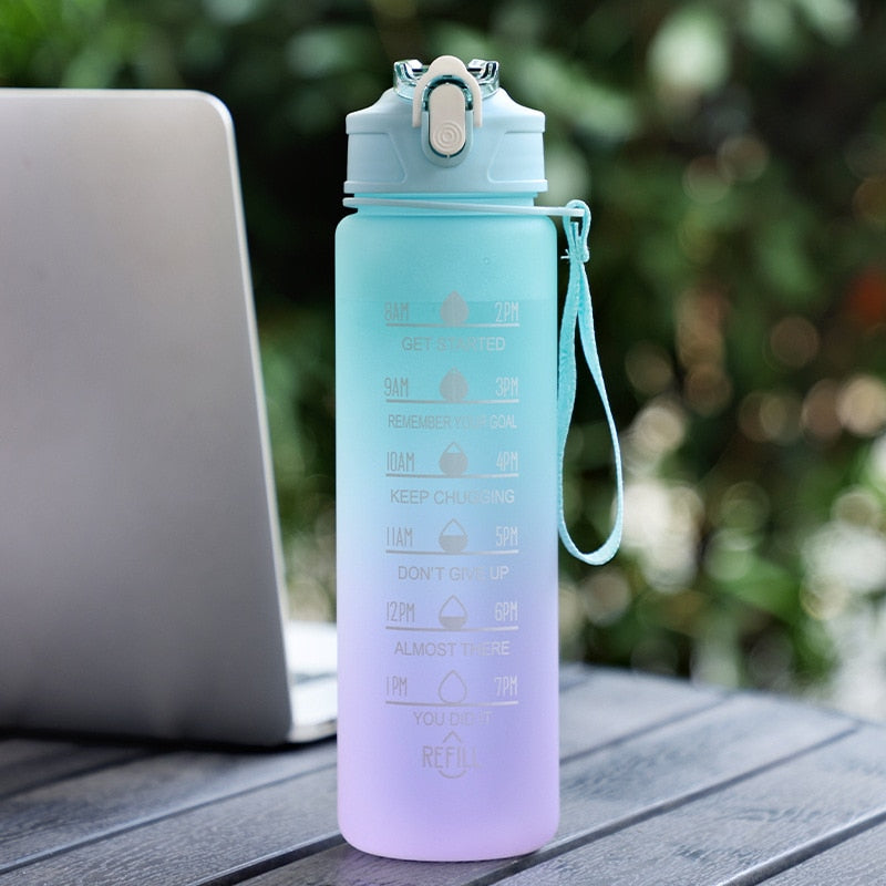 1 Liter Water Bottle Motivational Sport Drinking Outdoor Travel Gym Fitness Jugs-water bottle-900ml Green-All10dollars.com
