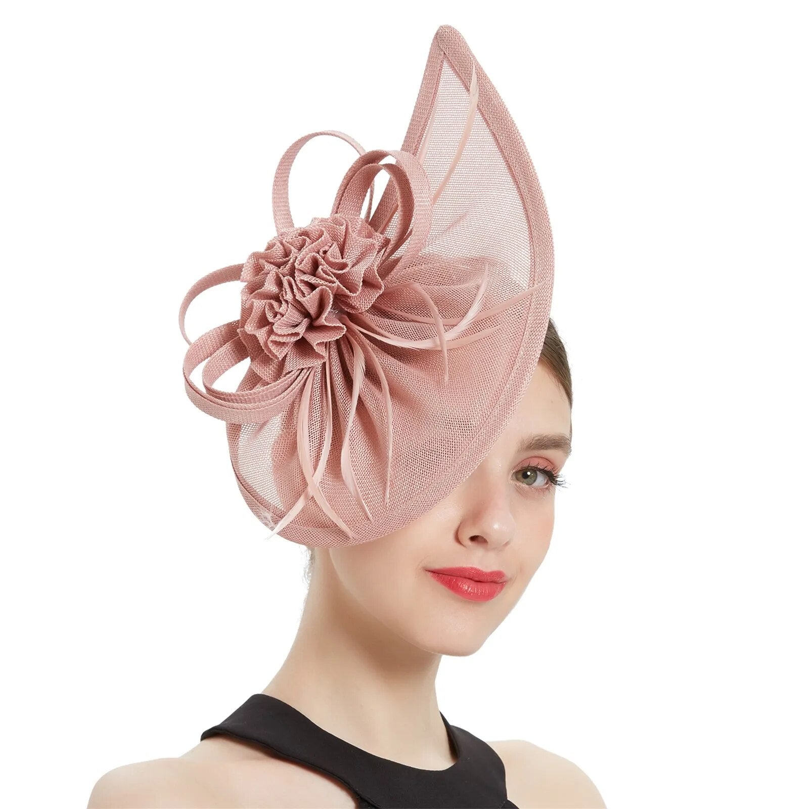 Londonisy Women Fascinator Headwear Wedding Party Hair Accessories-fascinator-Pink-All10dollars.com