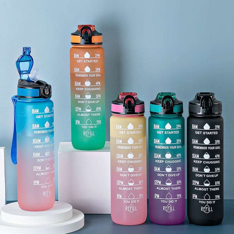 1 Liter Water Bottle Motivational Sport Drinking Outdoor Travel Gym Fitness Jugs-water bottle-All10dollars.com
