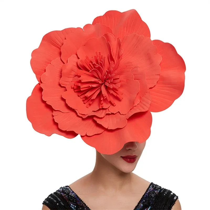 Daisy Large Flower Fascinator Hair Band-fascinator-red-All10dollars.com
