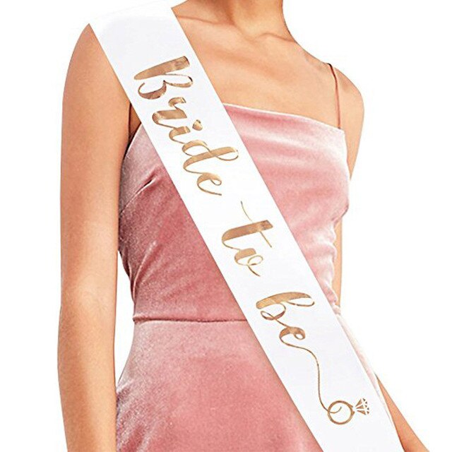 Wedding Decorations Bridal Shower Wedding Veil Team Bride To Be Satin Sash Bachelorette Party Girl Hen Party Decoration Supplies-ring BTB rose gold-All10dollars.com