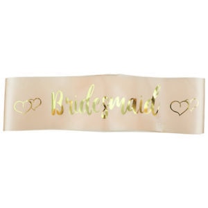 Wedding Decorations Bridal Shower Wedding Veil Team Bride To Be Satin Sash Bachelorette Party Girl Hen Party Decoration Supplies-Champagne bridesmaid-All10dollars.com