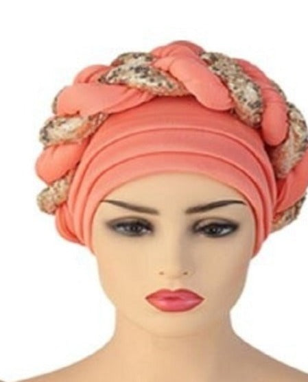 Headband Turban All season Women Cap Beanie Chemo Hat-turban-coral-All10dollars.com