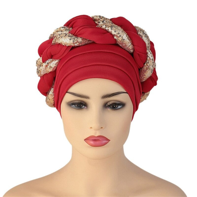 Headband Turban All season Women Cap Beanie Chemo Hat-turban-red-All10dollars.com