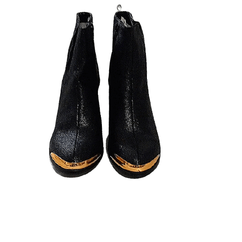 Black leather ankle boots-women boots-All10dollars.com