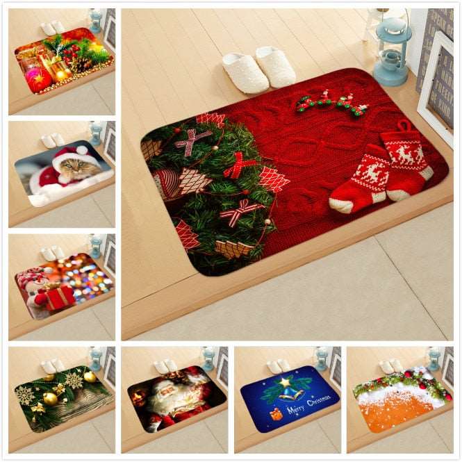 Christmas Doormat Kitchen Mat Santa Claus Non-Slip Rug Gifts-Christmas mat Non-Slip-All10dollars.com