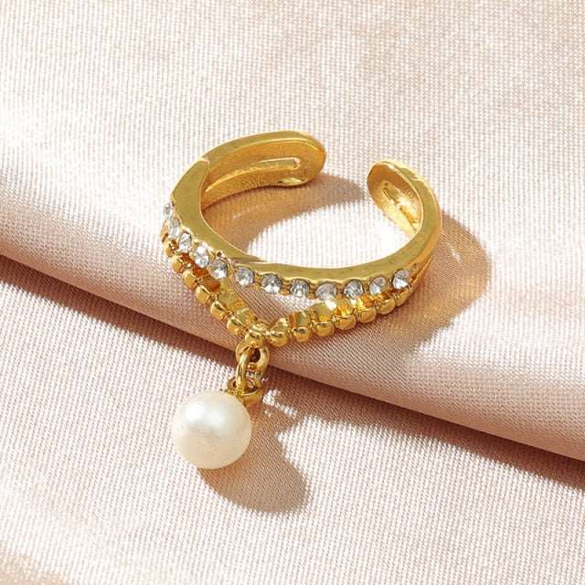 Bohemian Vintage Antique Gold Women Big Statement Ring-wedding ring-Resizable-42-All10dollars.com