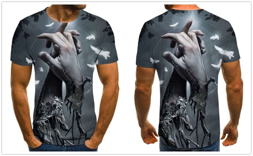 casual men's T-shirt short-sleeved visual pattern-men shirts-All10dollars.com