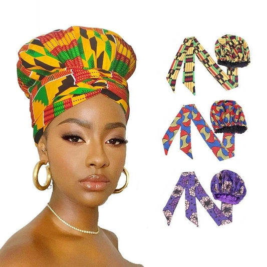 Hair Bonnet Turban Ankara Print-turbans-All10dollars.com
