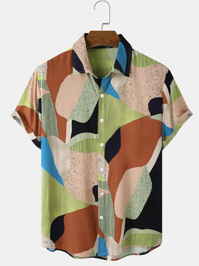 Men's Summer Multi Short Sleeve Shirts-Polo Shirt-S(36)-All10dollars.com