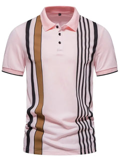 Dellez Pink Men Button Polo Cotton shirt-Polo Shirt-S(36)-All10dollars.com