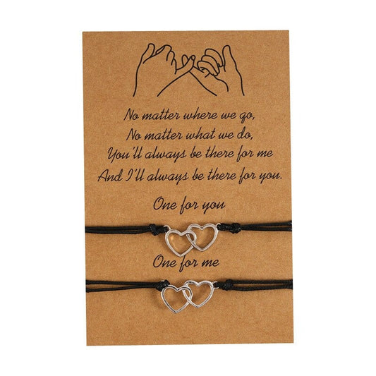 No matter where we go - Interlocking Hearts-engagement couples love bracelet-All10dollars.com