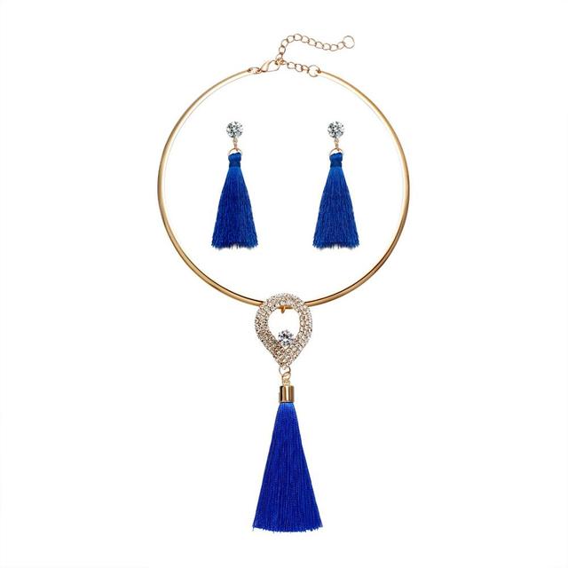 Crystal Tassel Necklace & Pendant Women Collar-F1298-All10dollars.com