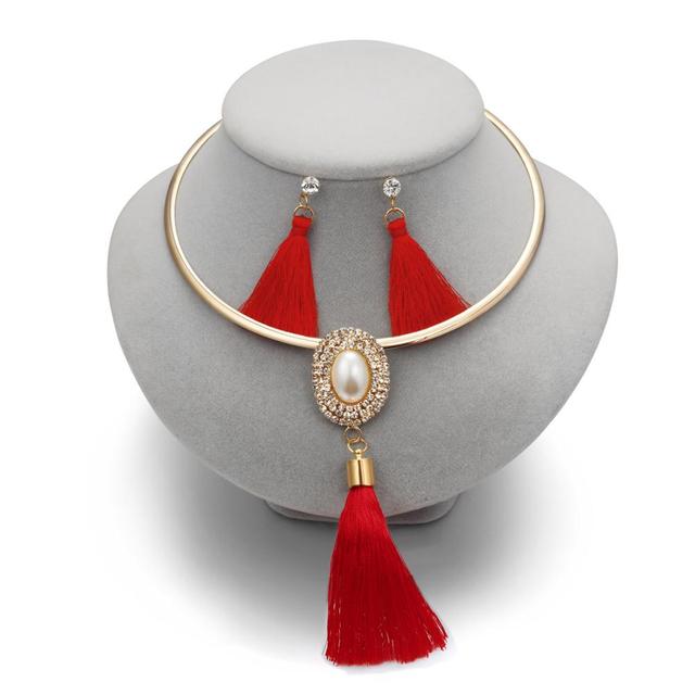 Crystal Tassel Necklace & Pendant Women Collar-F1265-All10dollars.com