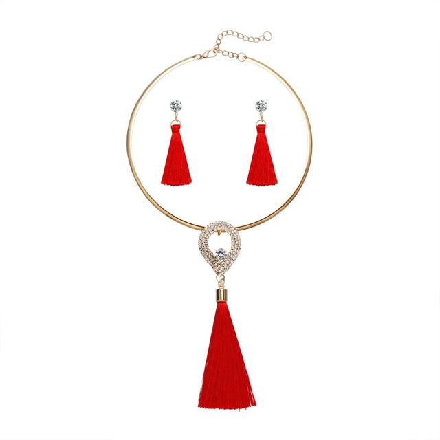 Crystal Tassel Necklace & Pendant Women Collar-F1297-All10dollars.com