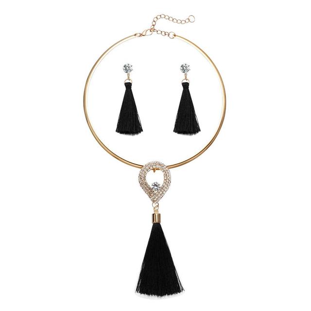 Crystal Tassel Necklace & Pendant Women Collar-F1301-All10dollars.com