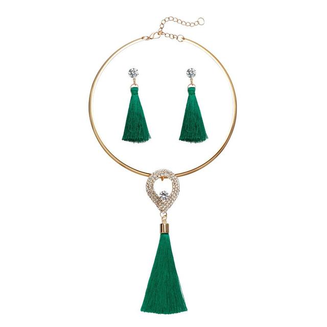 Crystal Tassel Necklace & Pendant Women Collar-F1299-All10dollars.com