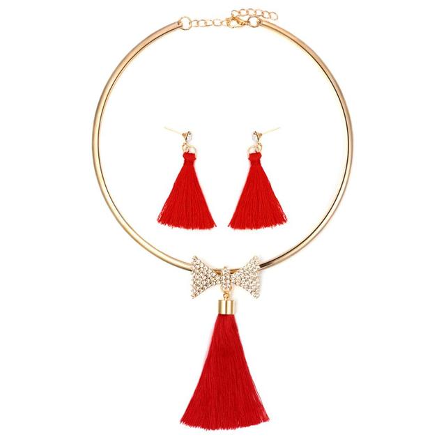 Crystal Tassel Necklace & Pendant Women Collar-F1262-All10dollars.com