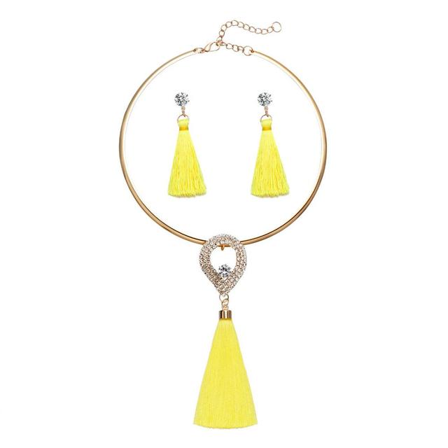 Crystal Tassel Necklace & Pendant Women Collar-F1300-All10dollars.com