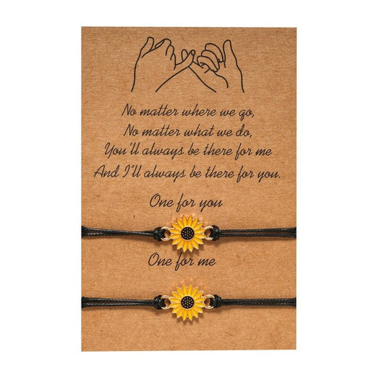 No matter where we go - Sunflower Bracelet-engagement couples love bracelet-All10dollars.com