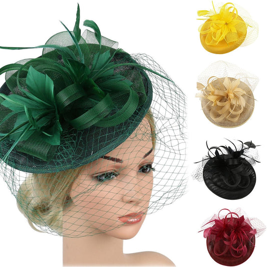 Elegant Hat Strap Flower Feather Party Hat Hair Clip Headband Accessory-All10dollars.com