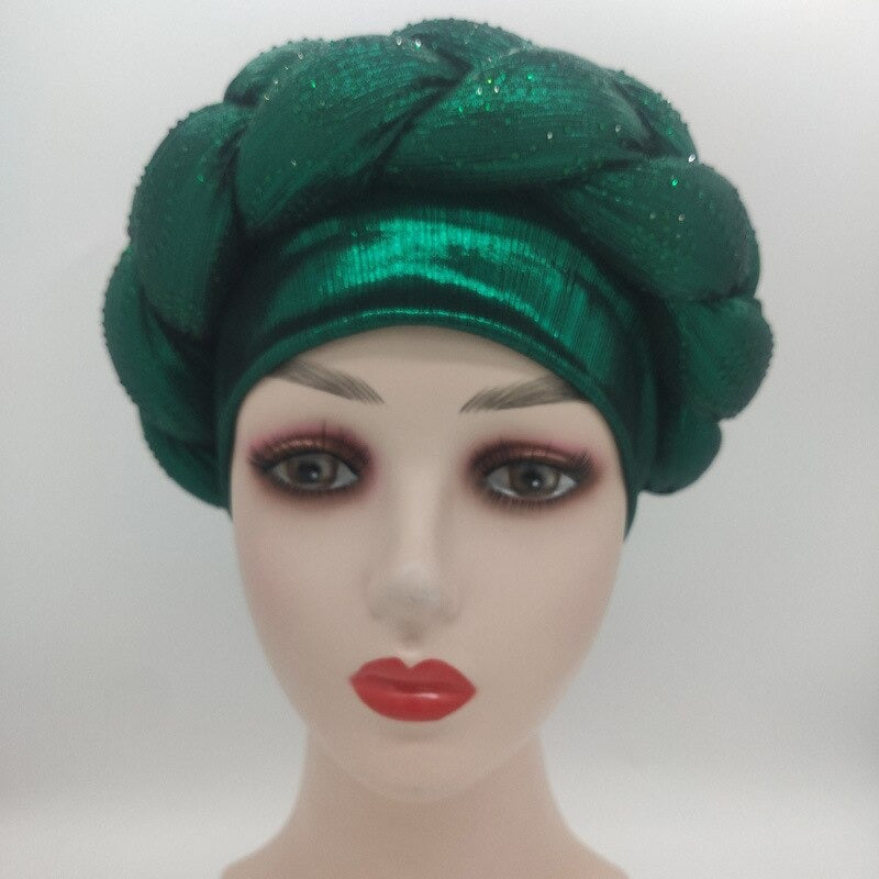 turban headband braided-Turbans-green-All10dollars.com