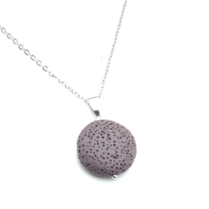 Round Lava Necklace Aromatherapy Jewelry Multilayer Rock Stone Necklace-Necklaces-All10dollars.com