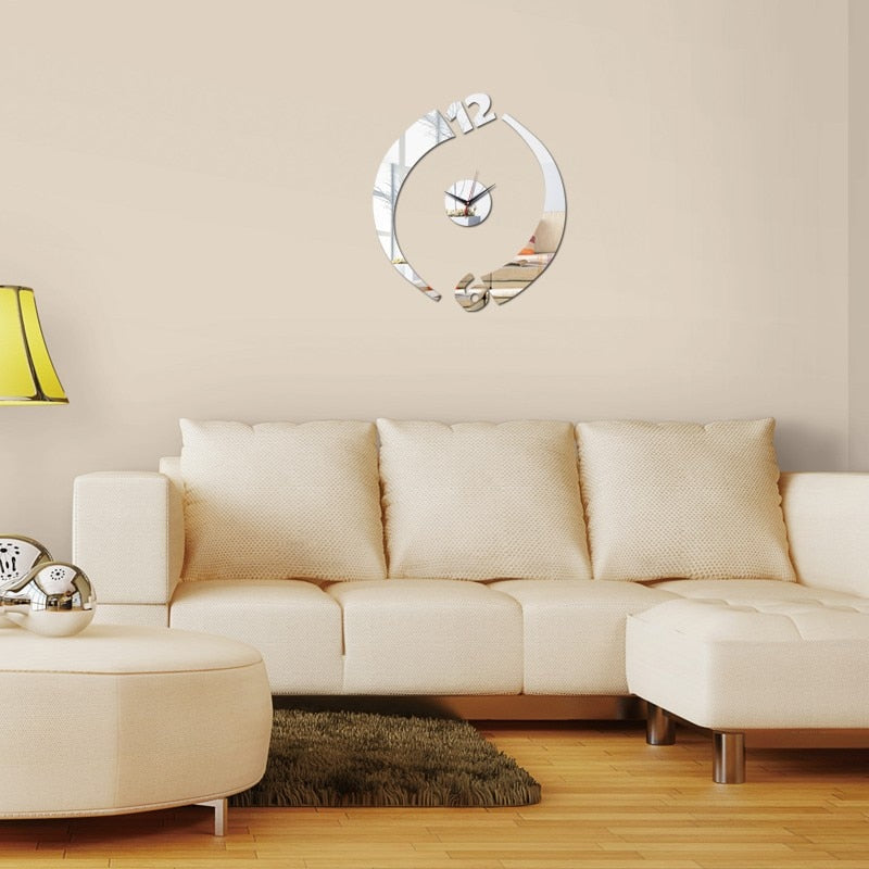 Quartz Wall Clock Home Decoration Acrylic Mirror Stickers-Wall cock for home modern design for living room-All10dollars.com