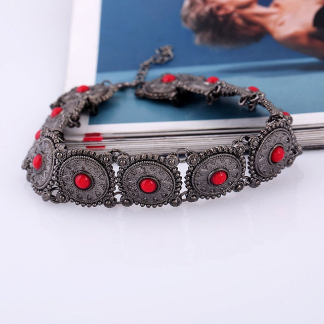 Boho Choker Necklace Women Statement Jewelry-Necklaces Vintage-Black red-All10dollars.com