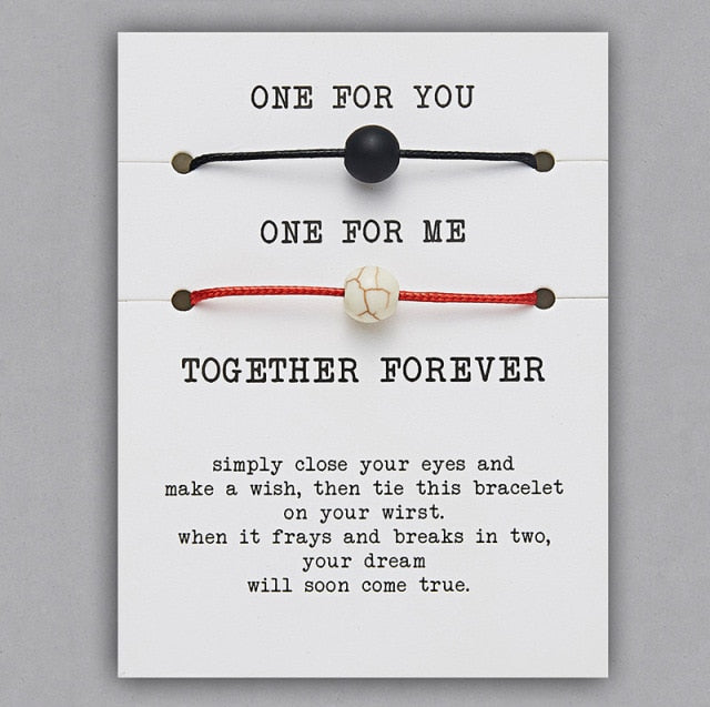 ONE FOR YOU ONE FOR ME Together Forever Couple Bracelets Lovers Jewelry-Bracelets-BR18Y0709-1-17-30cm-All10dollars.com