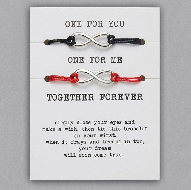 ONE FOR YOU ONE FOR ME Together Forever Couple Bracelets Lovers Jewelry-Bracelets-BR18Y0710-1-17-30cm-All10dollars.com