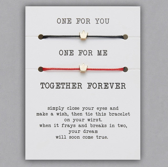 ONE FOR YOU ONE FOR ME Together Forever Couple Bracelets Lovers Jewelry-Bracelets-BR18Y0714-1-17-30cm-All10dollars.com