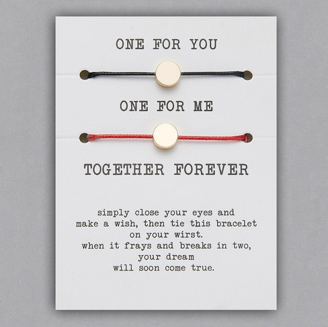 ONE FOR YOU ONE FOR ME Together Forever Couple Bracelets Lovers Jewelry-Bracelets-BR18Y0716-1-17-30cm-All10dollars.com