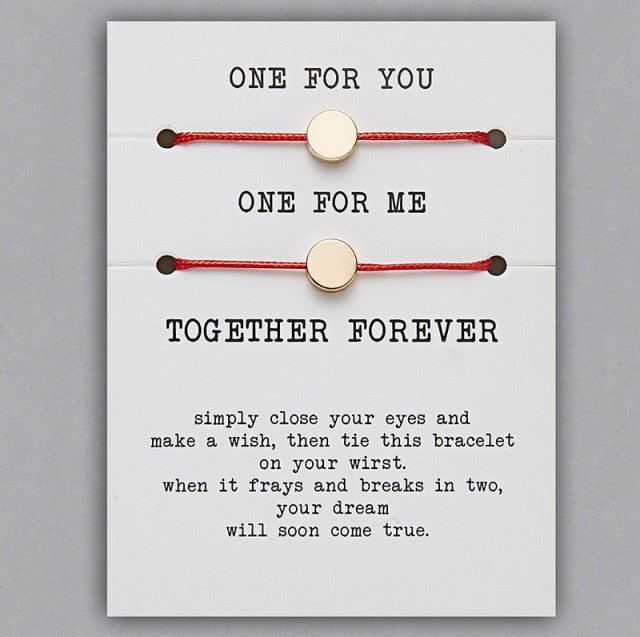 ONE FOR YOU ONE FOR ME Together Forever Couple Bracelets Lovers Jewelry-Bracelets-BR18Y0716-2-17-30cm-All10dollars.com