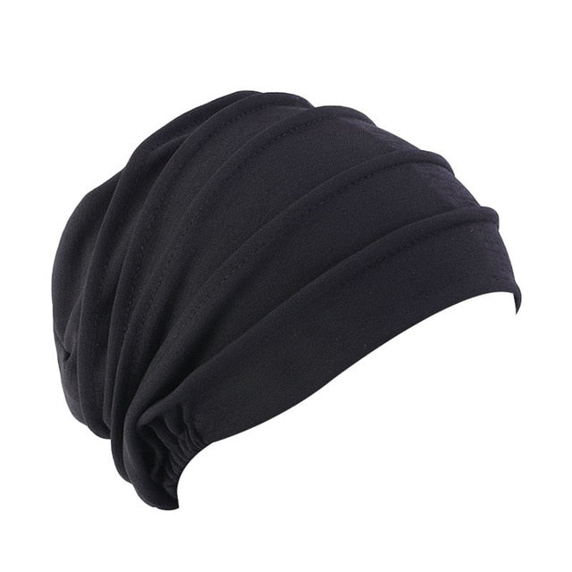 Elastic Cotton Turban Hat Solid Color Women Warm Winter Headscarf Bonnet Inner Hijabs Cap Muslim Hijab Wrap-women scarves-1-All10dollars.com